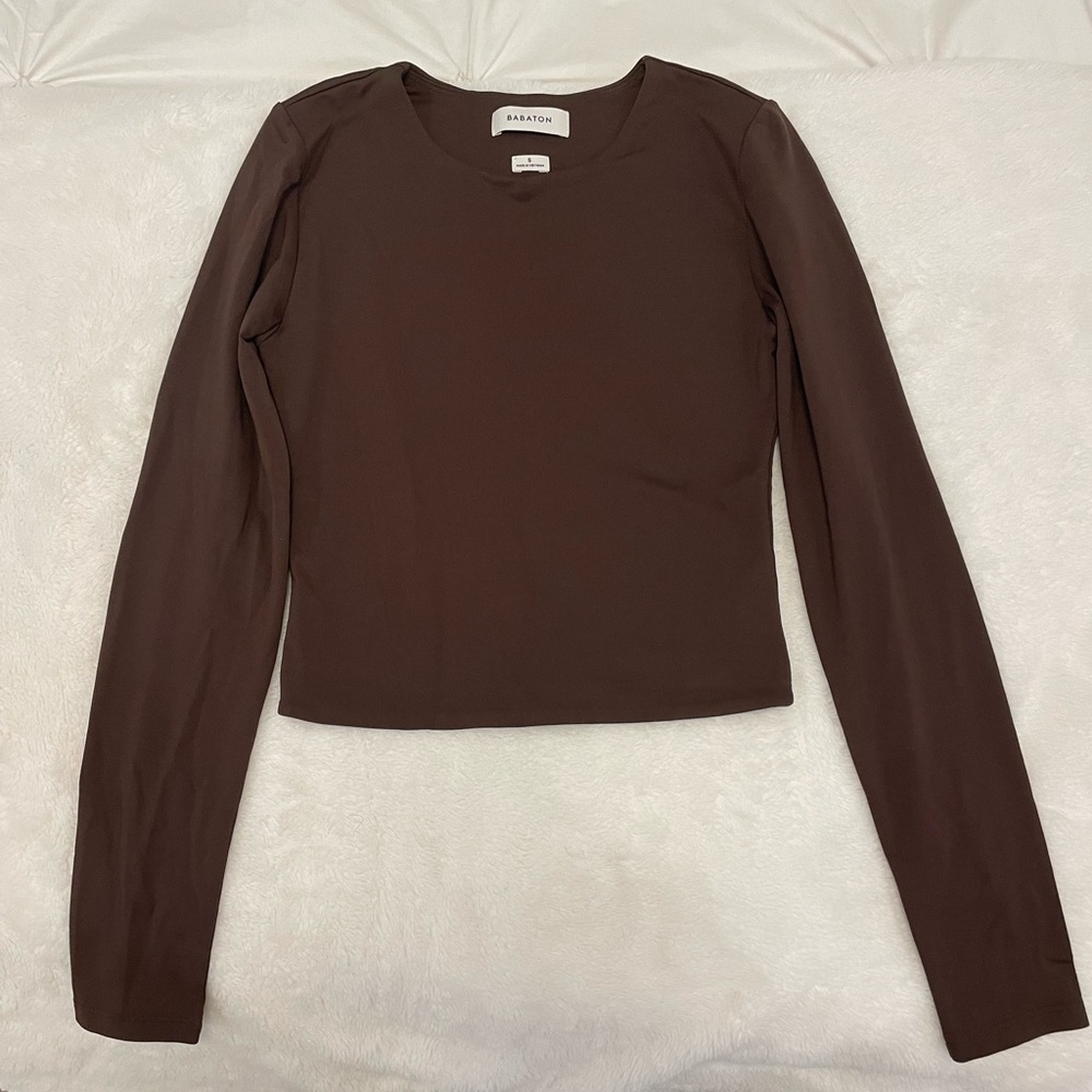 Aritzia Babaton Cropped Long Sleeve Tee